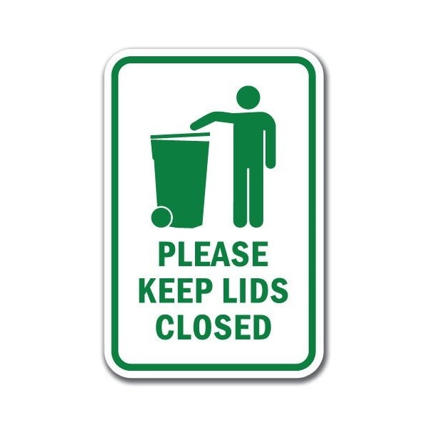 Signmission 18 in Height, 0.12 in Width, Aluminum, 12" x 18", A-1218 Dumpster - LidsClosed A-1218 Dumpster - LidsClosed - main
